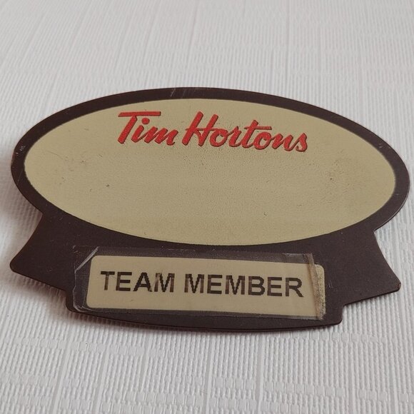 RARE Vintage Tim Hortons Employee Name Tag Badge Team Member Coffee Tea - Picture 1 of 2